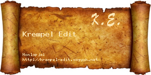 Krempel Edit névjegykártya